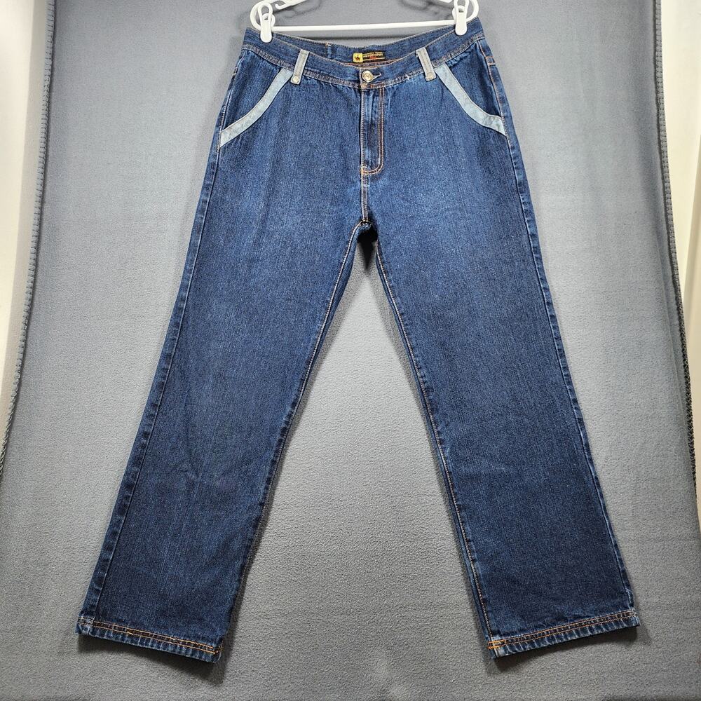 Notorious B.I.G. Men Jeans 36x30 Blue Baggy Loose Hip Hop Skater Vintage 90s Y2K